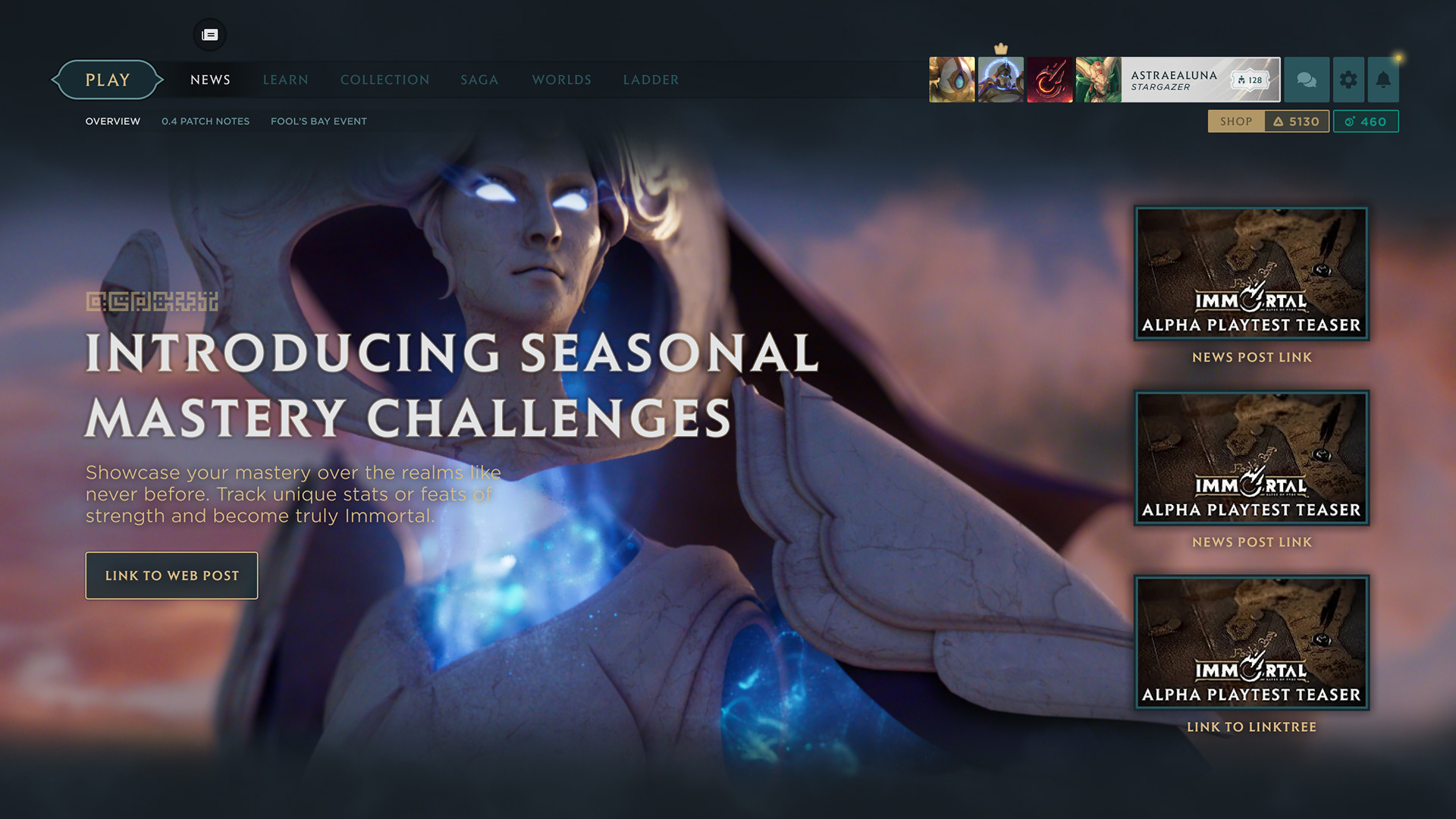 Immortal · UI/UX hero visual